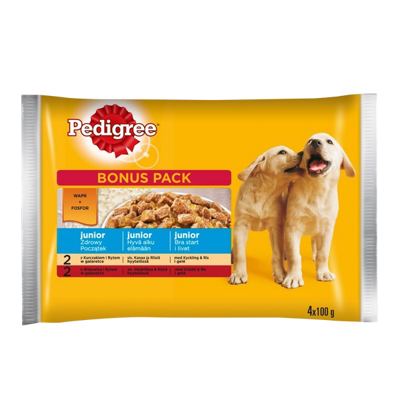 Pedigree hrana za pse junior piletina i curetina 4 x100 g