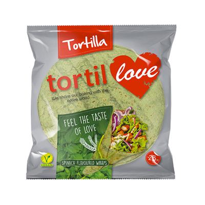 TORTILJA SPANAC 25CM LOVE 240G