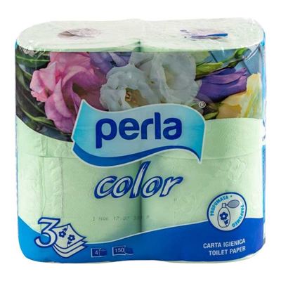 TOALET PAPIR PERLA COLOR 4X150 3PLY