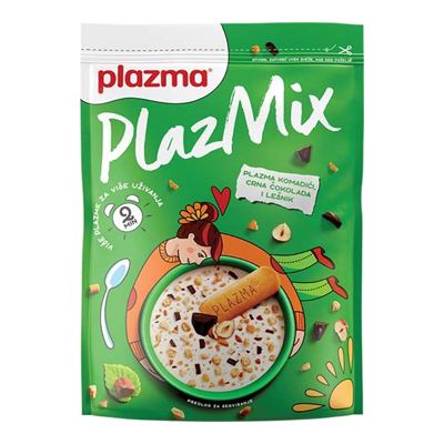 OBROK PLAZMIX MEŠAVINA KOMADIĆA KEKSA ČOKOLADE I LEŠNIKA 350GR BAMBI