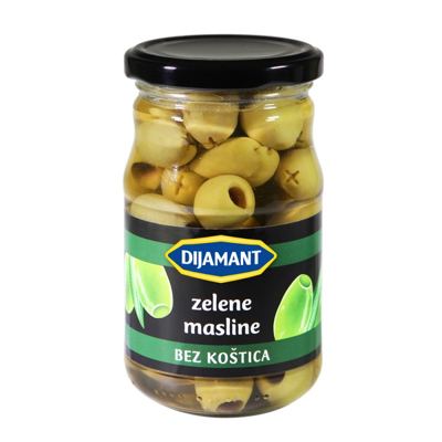 ZELENE MASLINE BEZ KOS. 350G DIJAMANT