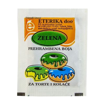 PREHRAMBENA BOJA ZELENA 3g ETERIKA