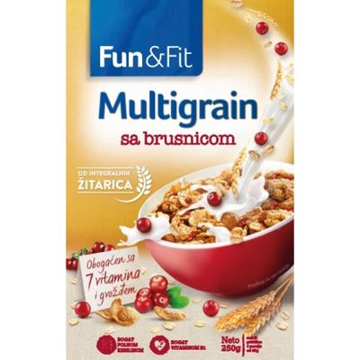 MUSLI FLORIDA FUN&FIT MULTIGRAIN BRUSNICA 250G