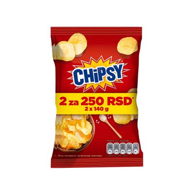 MARBO ČIPS RAVAN SLANI 2X140G
