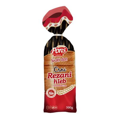 Crni rezani hleb 500g Pons