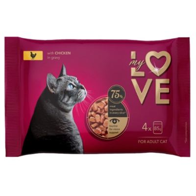 SOS ZA MAČKE PILETINA 4X85G MY LOVE
