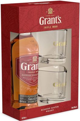 WHISKY GRANTS 0.7L GIFT BOX+2 CASE