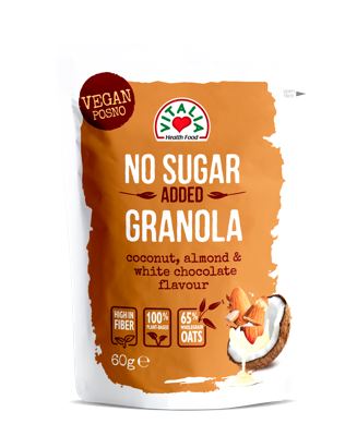 MUSLI GRANOLA BELA ČOKOLADA KOKOS BADEM 60GR VITALIA