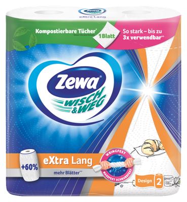UBRUS KUHINJSKI ZEWA EXTRA LONG 2 X 72/1 2SL WISH&WEG