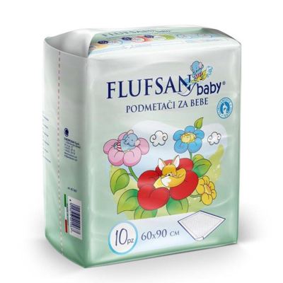 BABY NEPREMOČIVI PODMETAČI FLUFSAN 60X90 10KOM EUROPROSAN