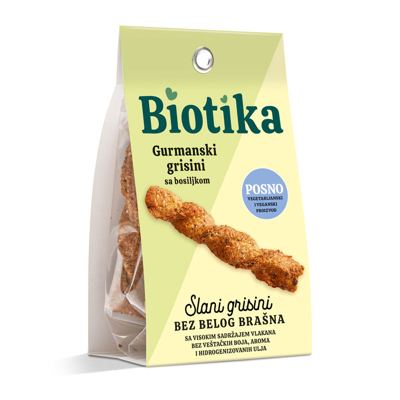 GRISINI GURMANSKI SA BOSILJKOM 100GR BIOTIKA