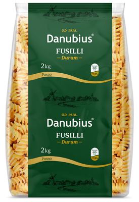 Testenina Durum Fusilli Danubius 2kg