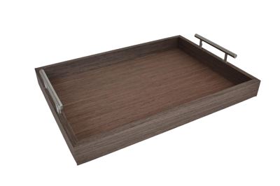 DRVENI POSLUZAVNIK 42*31CM SIVI