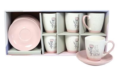 PORCELAN SET ZA KAFU 6/1 CVET/ROZE