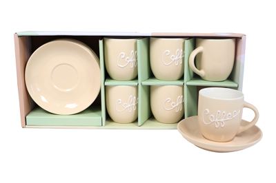 PORC. SET ZA KAFU 6/1 180ML COF/BEŽ RXG-N240760A