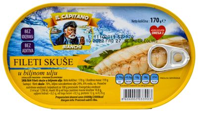 SKUŠA FILET U ULJU 170 G IL CAPITANO