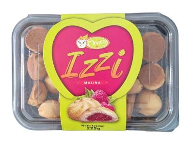 KEKS IZZI MALINA U FOLIJI 225gr MRVICA