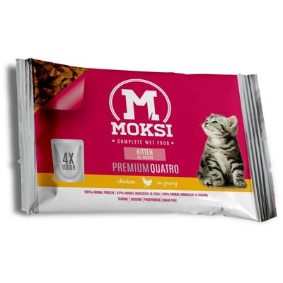 Preliv za mace/kitten pilet Moksi 4x100g