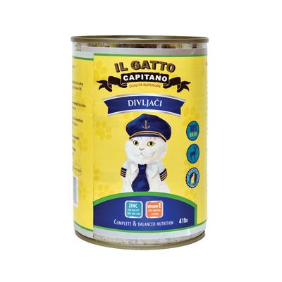 HRANA ZA MAČKE DIVLJAČ 415GR IL GATTO CAPITANO