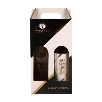 POKLON PAKET PREMIUM BELO VINO 0.75L SA ČAŠOM NIKOLAS WINES