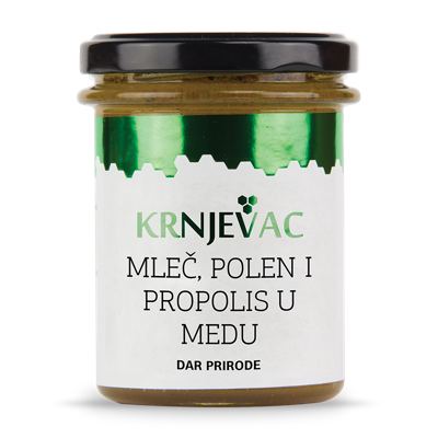 Krnj mati mlec, polen i prop u medu 250g