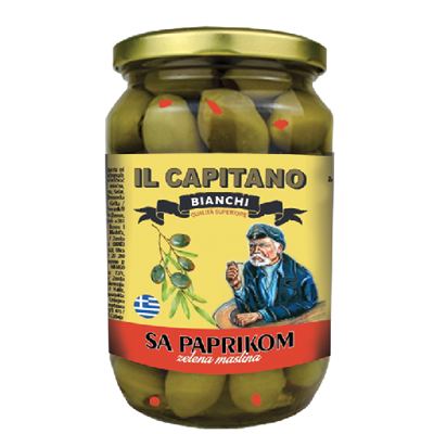 Masline Zelene Sa Paprikom Capitano Il 720 g
