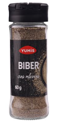 BIBER CRNI MLEVENI YUMIS 60G STAKLENA BOCICA