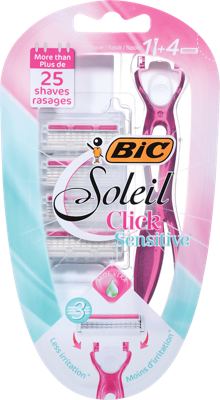 BRIJAČ ŽENSKI SOLEIL CLICK SENSITIVE BIC 1+4