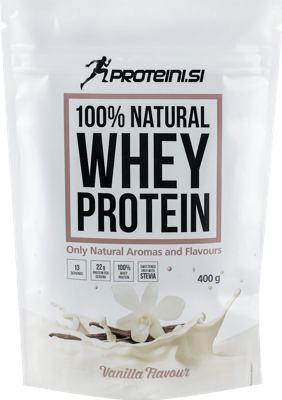 PROTEIN 100% NATURAL WHEY 400 GR VANILA PROTEINI SI