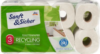 Sanft&Sicher recikl. toalet papir 8/1