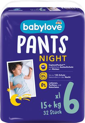 babylove noćne pelene gaćice vel.6 32kom