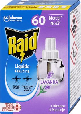 TEČNOST ZA EL.APARAT RAID LAVANDA 60 NOĆI 36ML JW