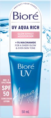 Biore AQUA RICH GLOW krem/lice ZF50 50ml