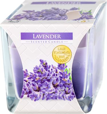 Aura trobojna sveća lavanda 1/1