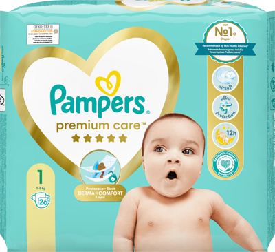 PAMPERS PREMIUM 1 NBORN (26)-STAND.-VAR.