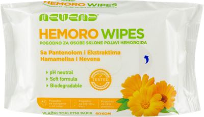 nevena HEMORO WIPES vlažni t.papir 60/1
