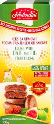 KEKS BEZ GLUTENA URMA SMOKVA 180G MOLENDINI