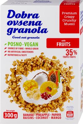 MUSLI DOBRA OVSENA GRANOLA VOĆE 300G