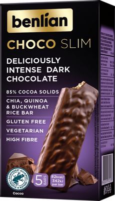 CHOCO SLIM KAKAO 5/1 80GR 85% BENLIAN FOOD