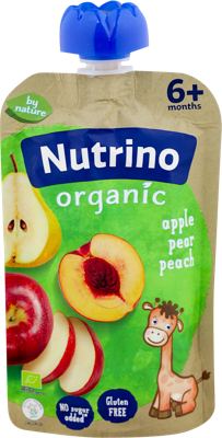 PAUČ NUTRINO ORGANIC JABUKA KRUŠKA BRESKVA 100G