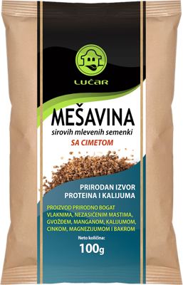 MEŠAVINA SIROVIH SEMENKI SA CIMETOM LUČAR 100G