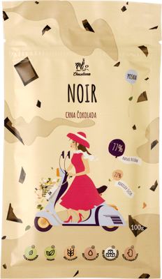 ČOKOLADA CRNA NOIR 77% 100G CHOCOLLAMA