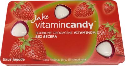 BOMBONE JAKE JAGODA SA VITAMINOM C 18GR