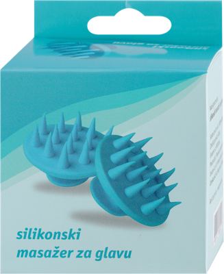 Silikonski masažer za glavu plavi 1/1