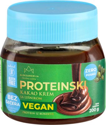 PROTEINSKI VEGAN KAKAO KREM BEZ ŠEĆERA 200G