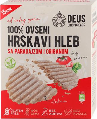 HLEB DEUS OVSENI HRSKAVI PARADAJZ I ORIGANO 150G