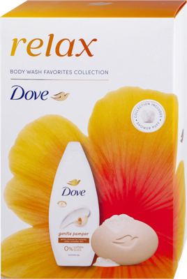 DOVE SET PAMPER KUTIJA SA PUFNOM (SG+BAR+PUFNA)