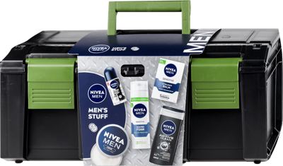 Set NIVEA M Stuff Toolbox (asb100ml+pena200ml+krema150ml+rollon50ml+sg250ml)