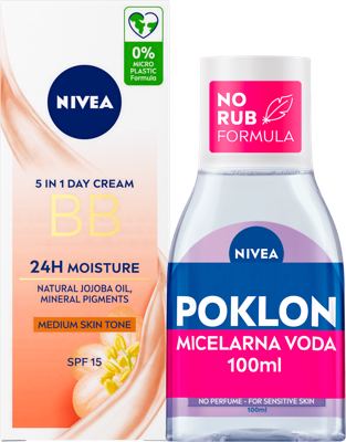 NIVEA BB kema 50ml+micelar. 100ml GRATIS