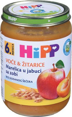 KAŠICA KAJSIJA U JABUCI SA OVSOM HIPP 190G